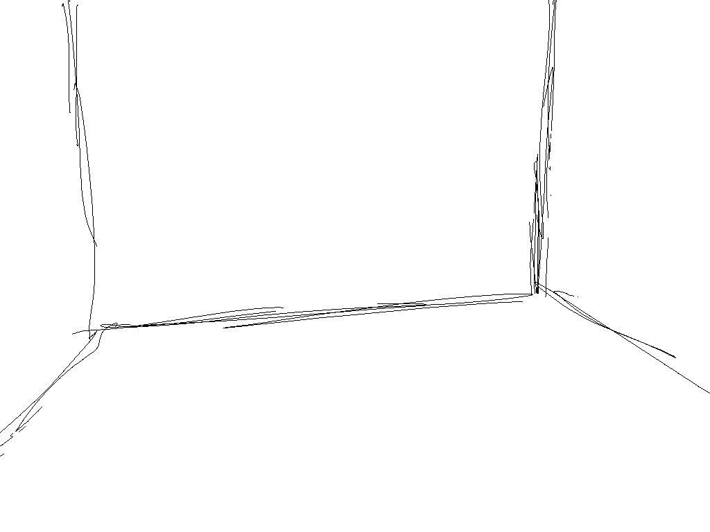 A Paint drawing of an empty room with four walls